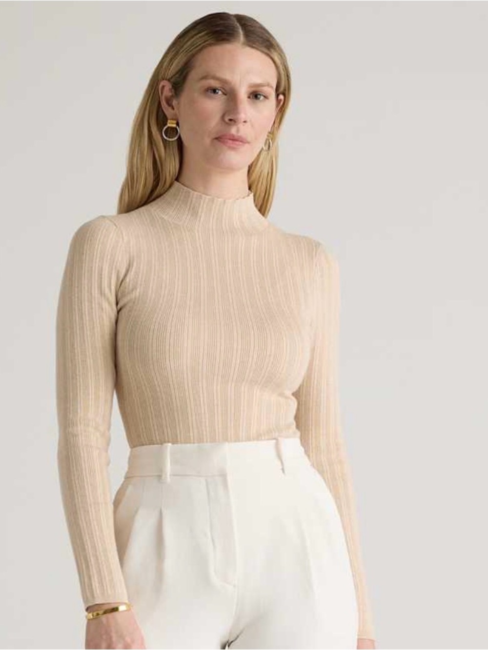 Cotton beige ribbed bodysuit